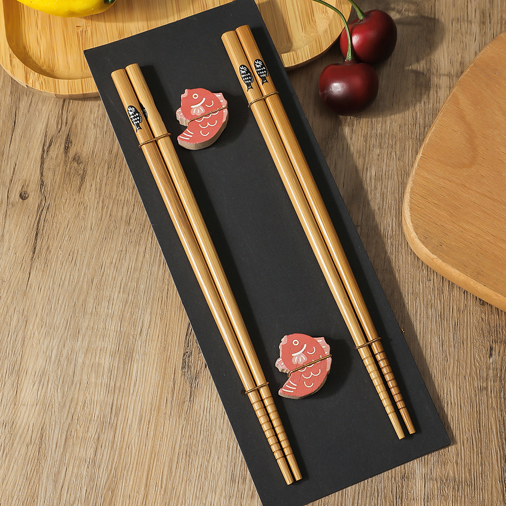 Bamboo Cutlery Set - Chinese Chopsticks Handmade Tableware Eco-Friendly 2Pairs/Set