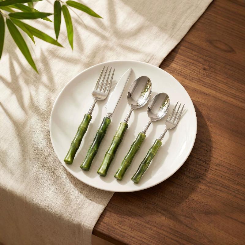 Durable Bamboo Handle Stainles – Bamboo Cutlery Set Bewertung und Preis