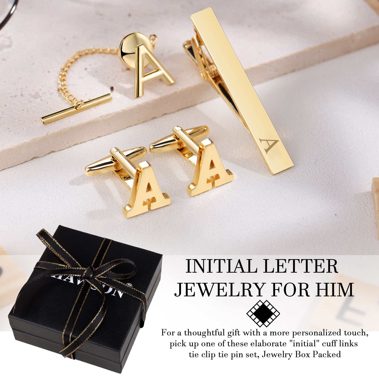 HAWSON Personalized Letter  Cu – Monogram Cufflinks Set Bewertung und Preis