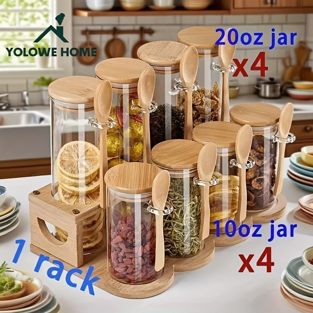 8-Piece Glass Storage Containe – Bamboo Cutlery Set Bewertung und Preis